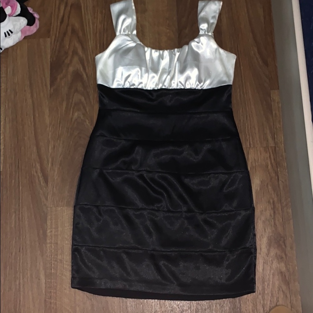 Top Ivory bottom black Dress
